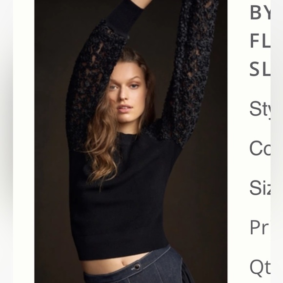 BY ANTHROPOLOGIE FLORAL EMBELLISHED-SLEEVE SWEATER
Style No.  4114066280080 - Picture 2 of 8